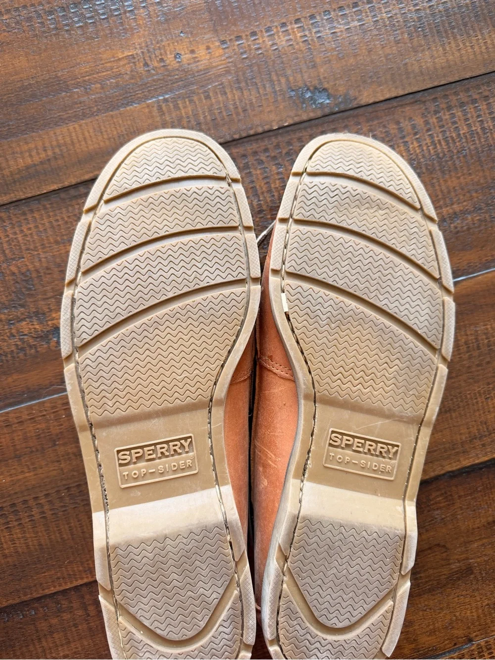 Sperry Men's Leather Moc Toe Boat Shoes in Cognac Brown